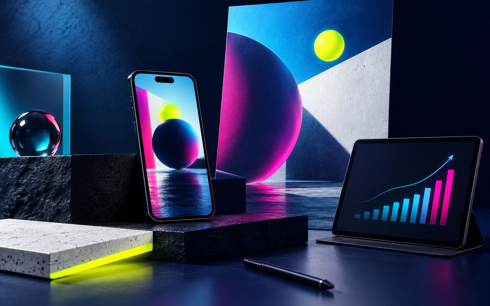 Mockup graphique d’une campagne digitale sur plusieurs écrans