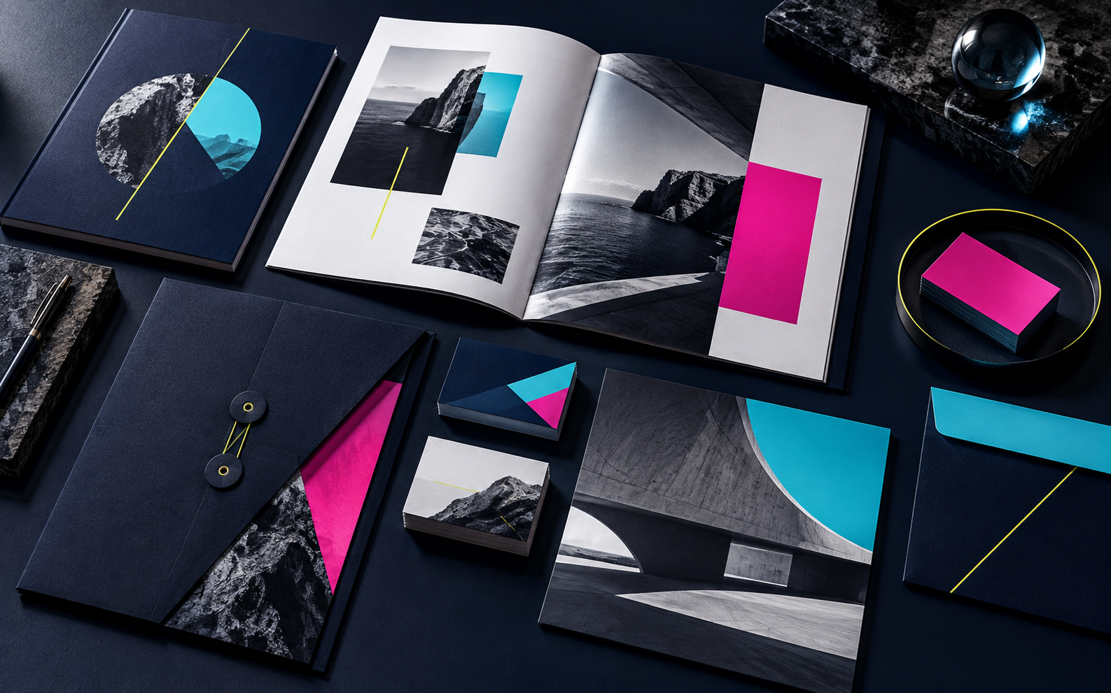 Mockup graphique de brochures et supports imprimés