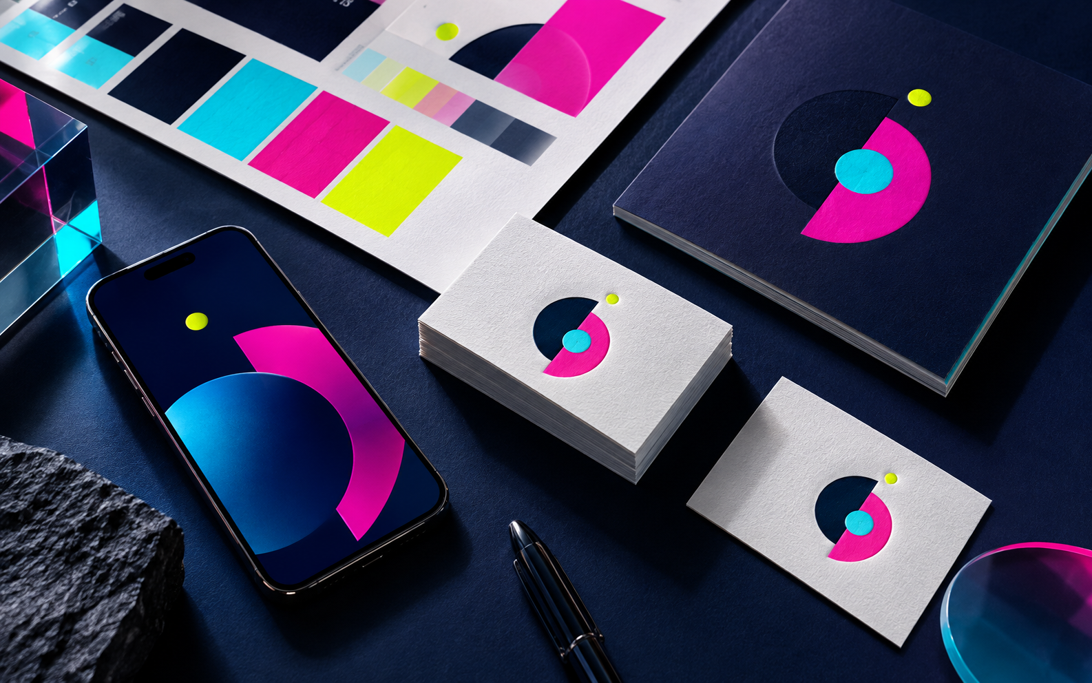 Mockup graphique d’une identité de marque et de ses supports